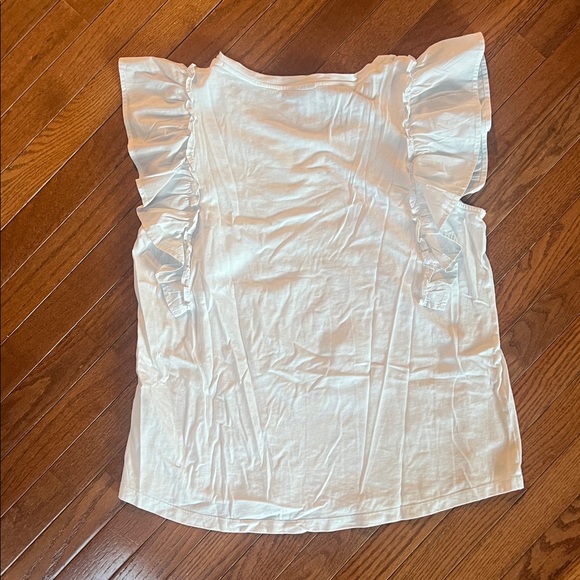 Universal Thread White Ruffle Sleeve Blouse - Picture 3 of 3